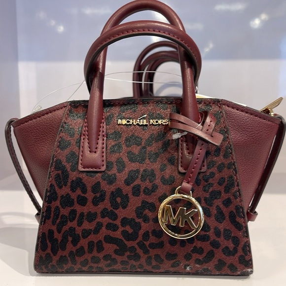 Michael Kors Avril Extra-Small Leather and Suede Satchel Crossbody Exotic Print - Picture 1 of 16
